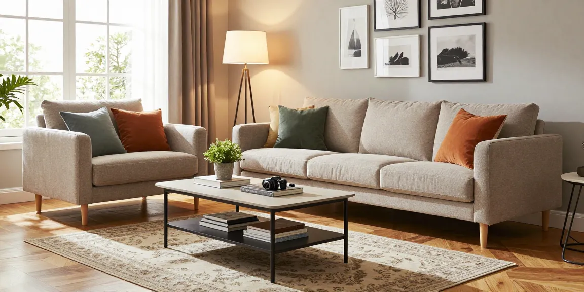 Stylisches Wohnzimmer mit günstigen Möbeloptionen für möbel günstig kaufen.