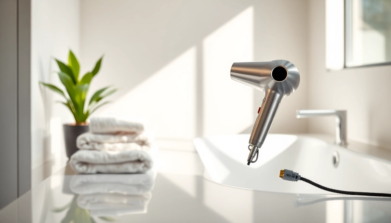 Laifen swift Haartrockner in einem modernen Badezimmer, hochwertige Ergebnisse garantiert.