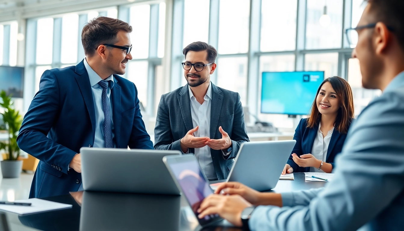 Headhunter IT berät Kunden in einem modernen Büro über IT-Besetzungsstrategien.