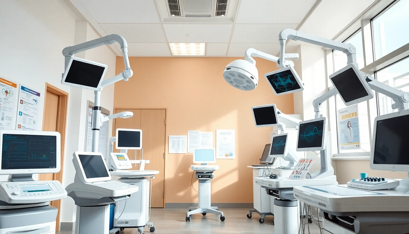 Verwenden Sie deus medical Geräte in einer modernen Klinik-Umgebung, die hochwertig präsentiert werden.