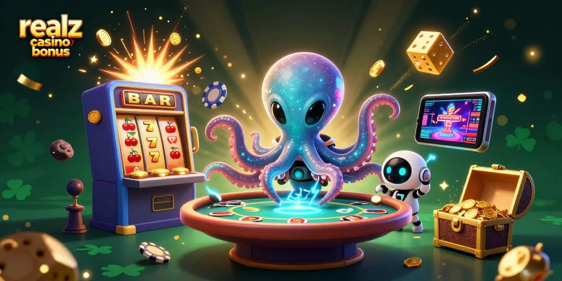 Erlebe die aufregenden Vorteile des realz Casino Bonus mit intergalaktischen Casino-Elementen und gewaltigen Spielautomaten.
