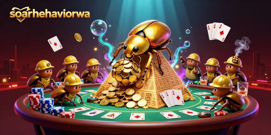 Experience the world of soarbehaviorwa with a vibrant 3D casino scene filled with dynamic elements.