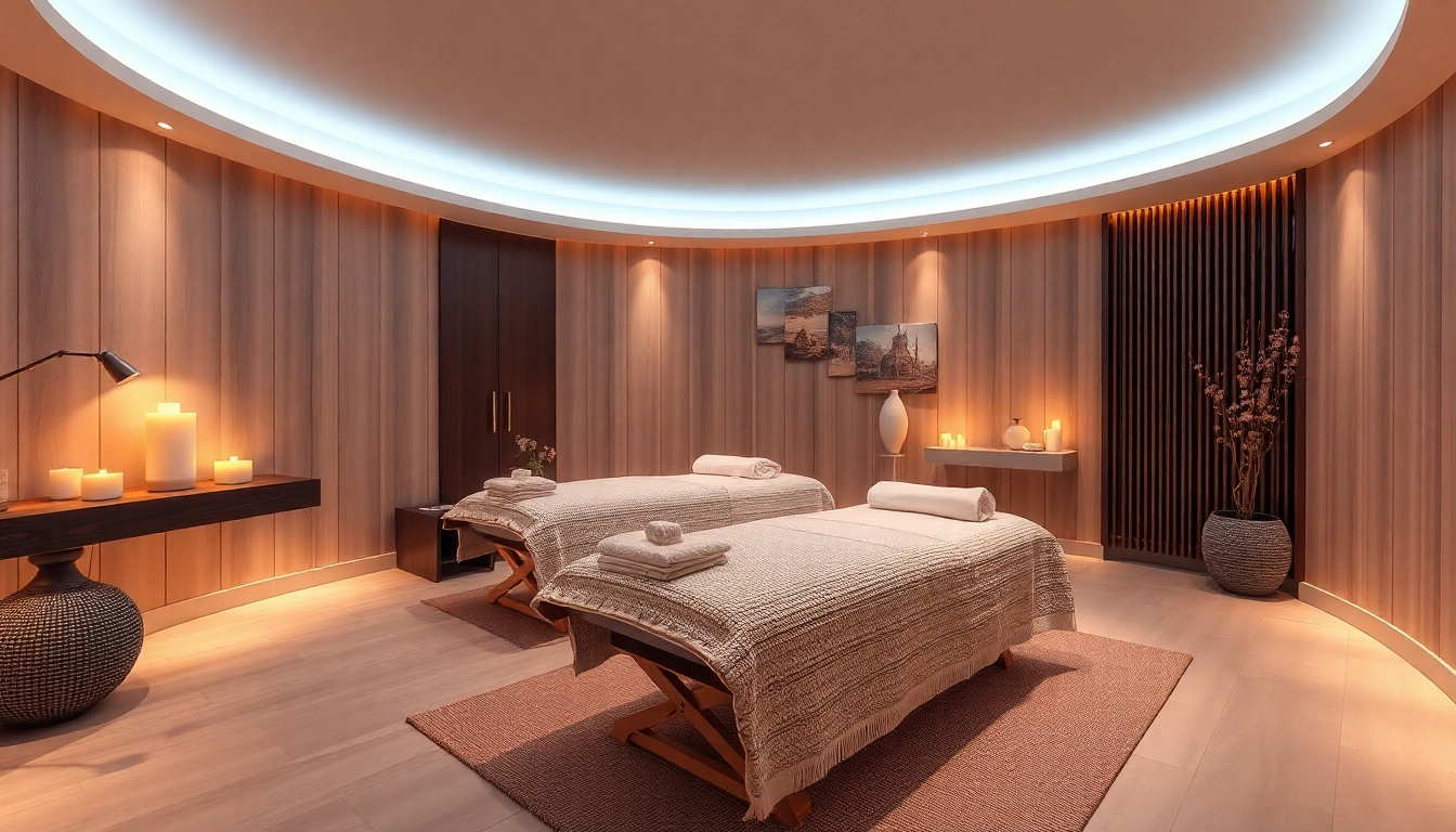 Wellness Massageliege in einem stilvollen Spa-Umfeld, perfekt für entspannende Behandlungen.