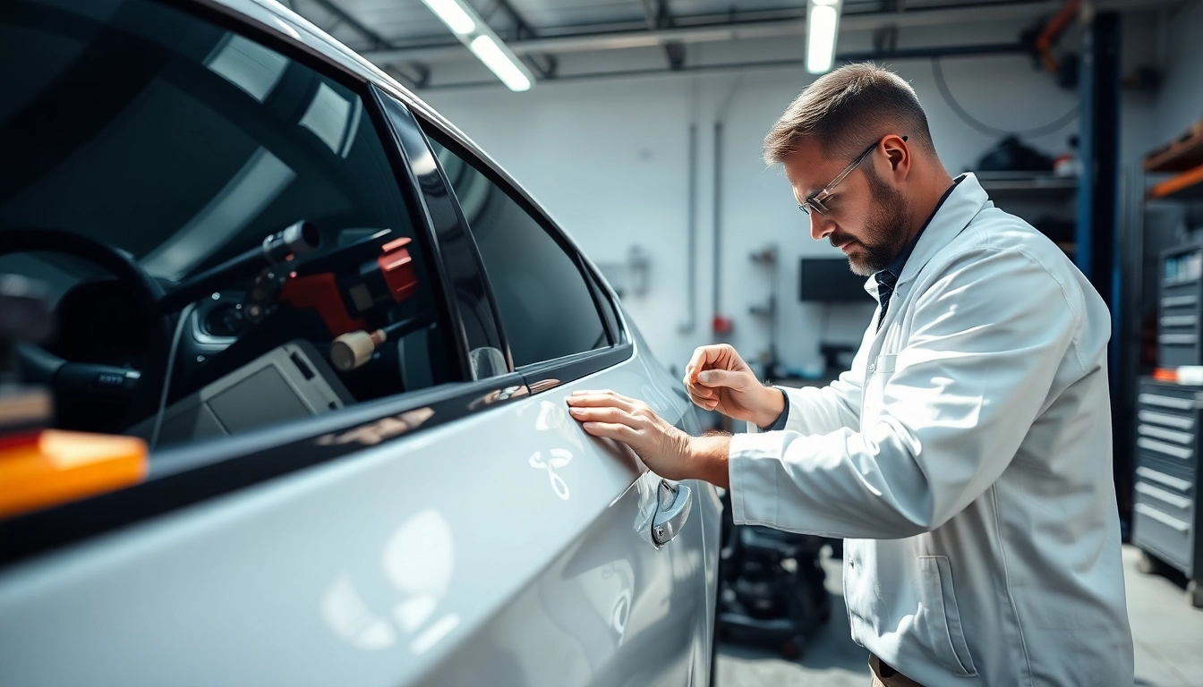 Behebung von Schäden mit Smart Repair München Preis deutlich sichtbar in der Fahrzeugverkleidung.