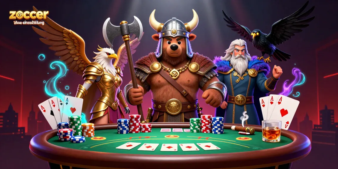 Experience excitement with zoccer casino ohne einzahlung featuring dynamic 3D characters and vibrant poker elements.