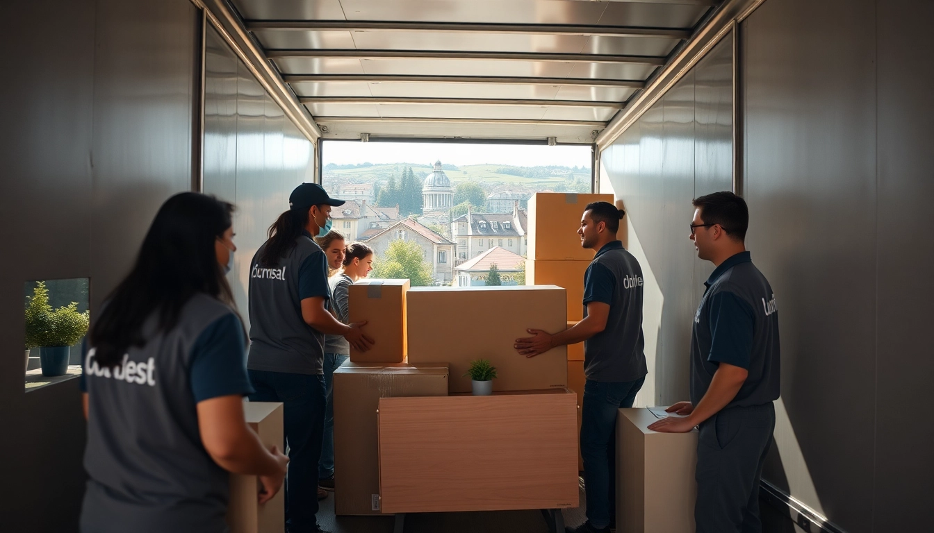 Umzugsunternehmen Bruchsal team efficiently loading furniture into a moving truck.