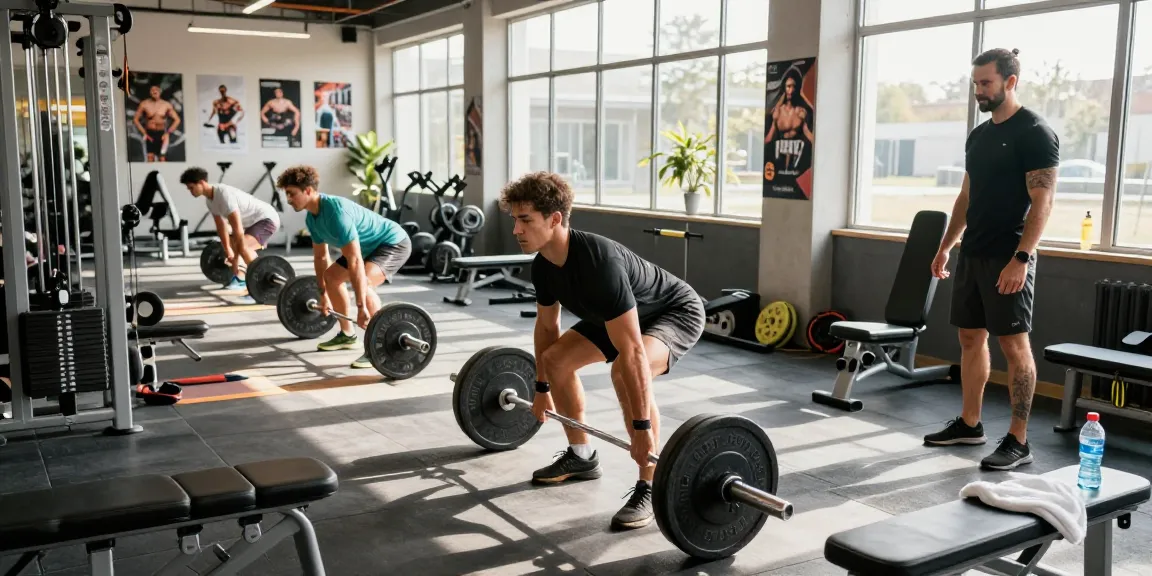 Anabolika Shop dynamic gym scene with athletes training and weights, showcasing the energy of fitness.