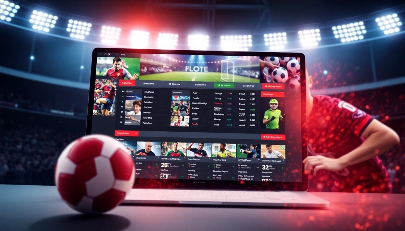 Vergleiche neue Wettanbieter auf einer aufregenden Sportwetten-Plattform mit modernen grafischen Elementen.