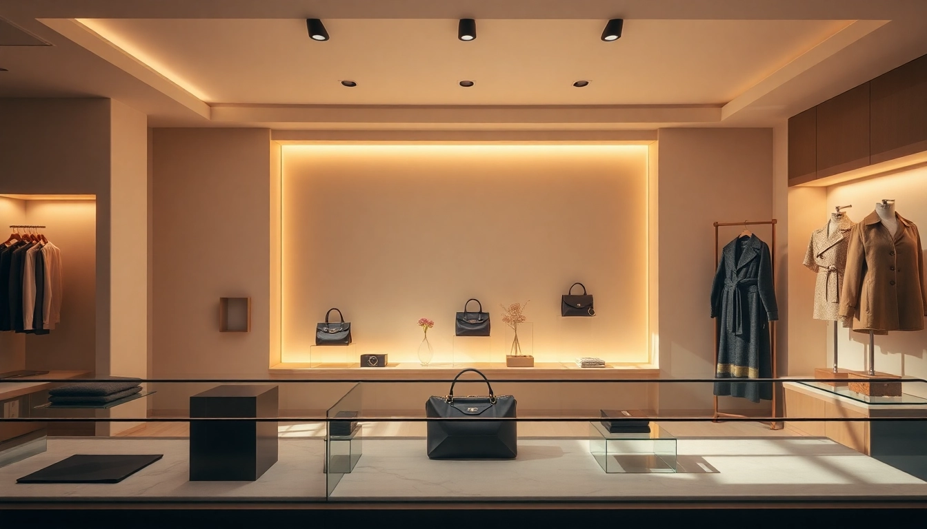 Luxury fashion items displayed elegantly in a sophisticated setting, showcasing their intricate details.