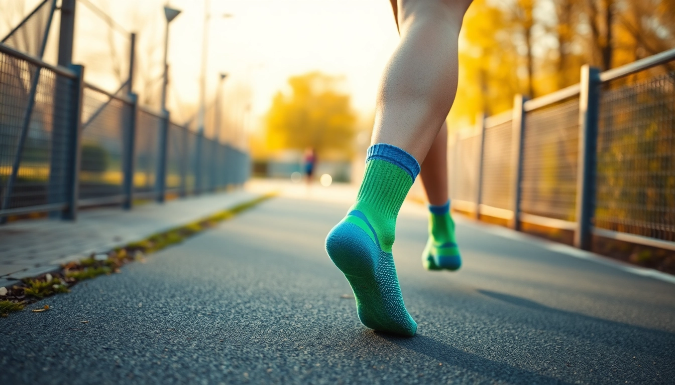 Entdecken Sie die stasis socken, optimiert für Komfort und Leistung, während ein Läufer in Bewegung ist.