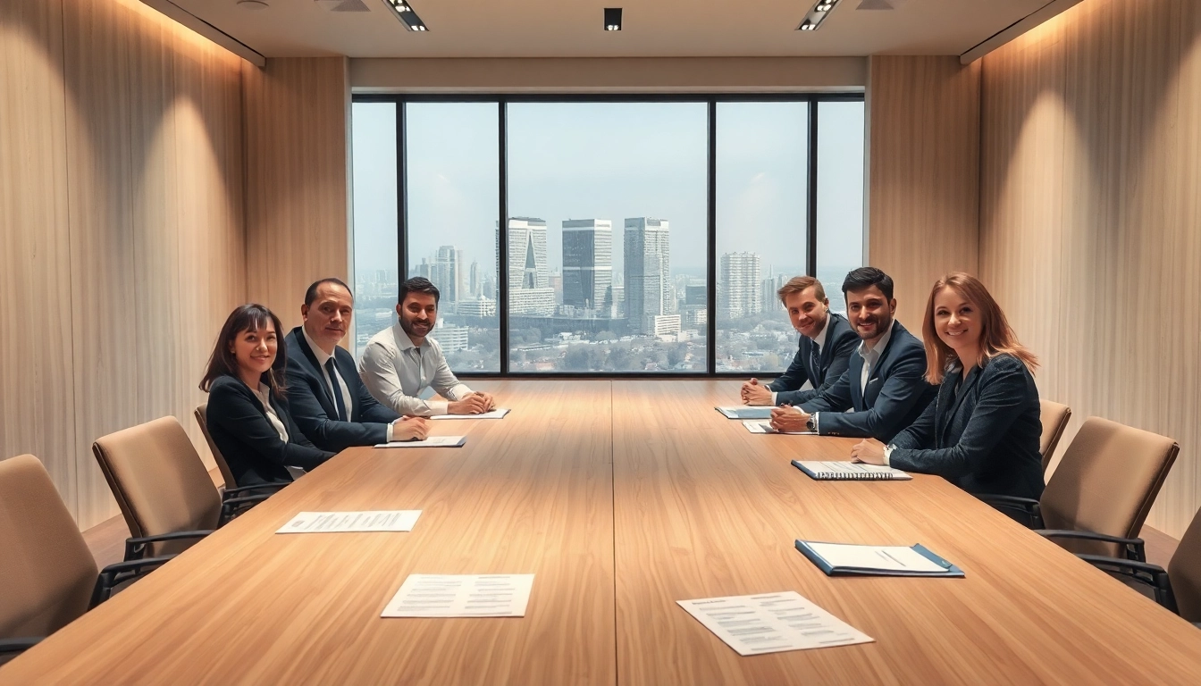 Fachleute diskutieren in einem modernen Besprechungsraum über Personalvermittlung, umgeben von Lebensläufen und Notizen.