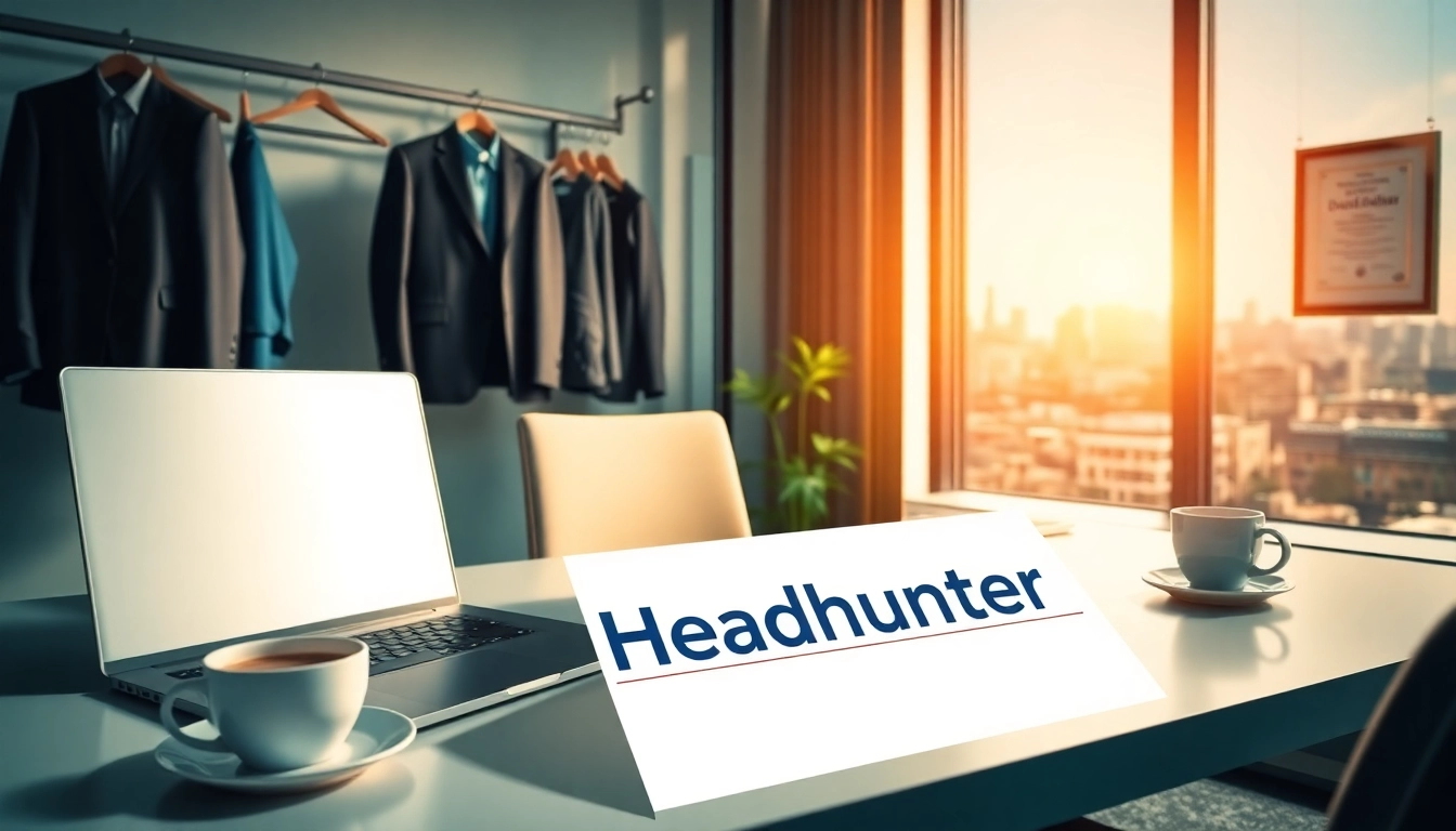 Visualize a professional Headhunter Düsseldorf office setting, showcasing recruitment expertise and modernity.