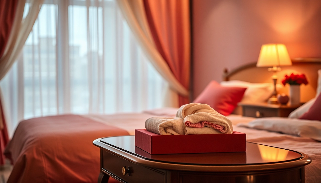 Erleben Sie die Intimität mit über Hotslips durch eine elegante Darstellung eines stilvollen Schlafzimmers.