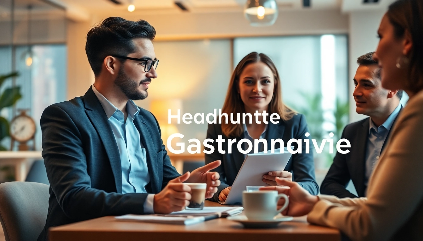 Erleben Sie den Headhunter Gastronomie in Aktion, während er mit Kandidaten spricht und eine angenehme Atmosphäre schafft.