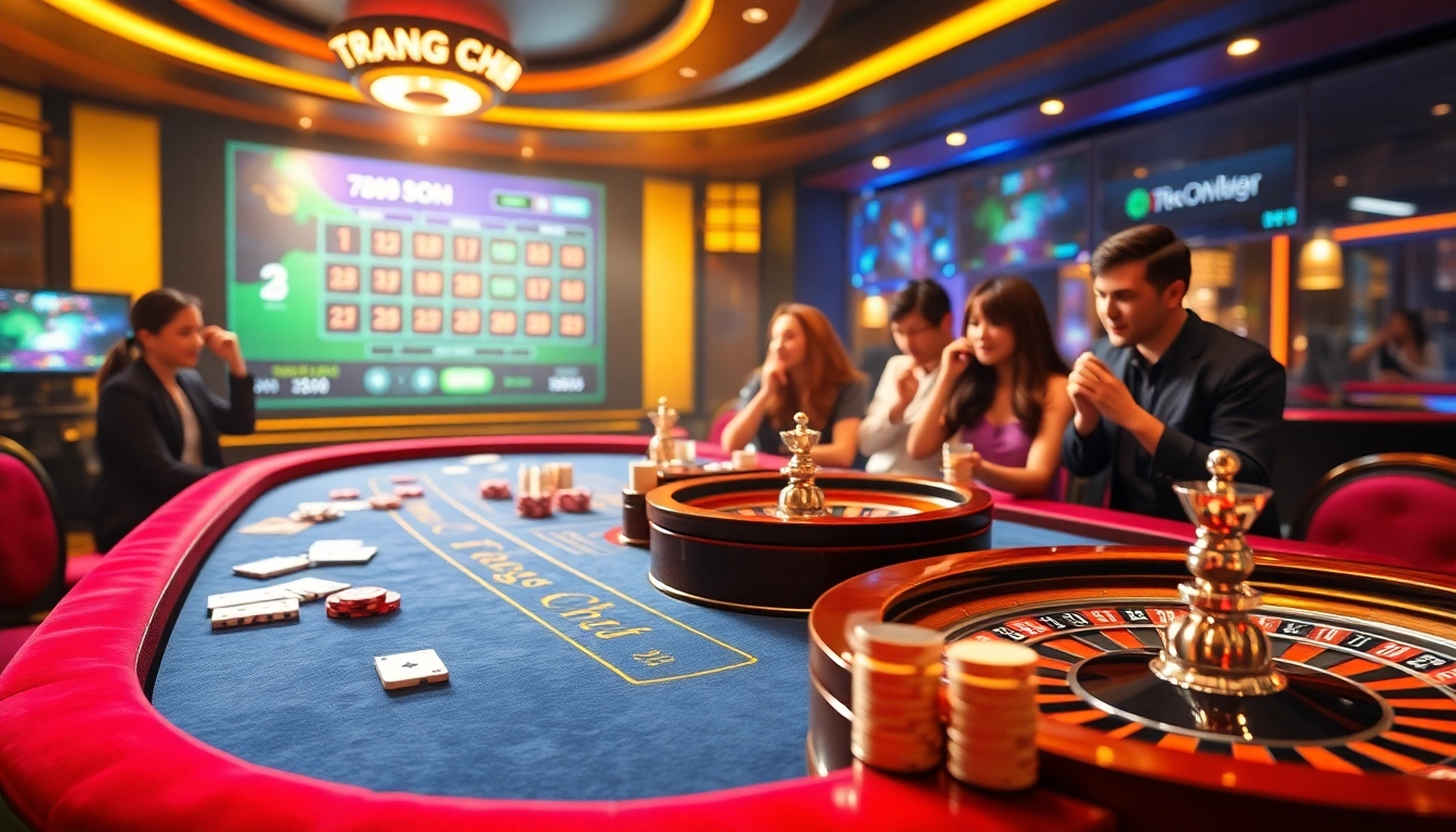 Experience the thrill of gambling with Trang Chủ 789club featuring a vibrant casino scene.