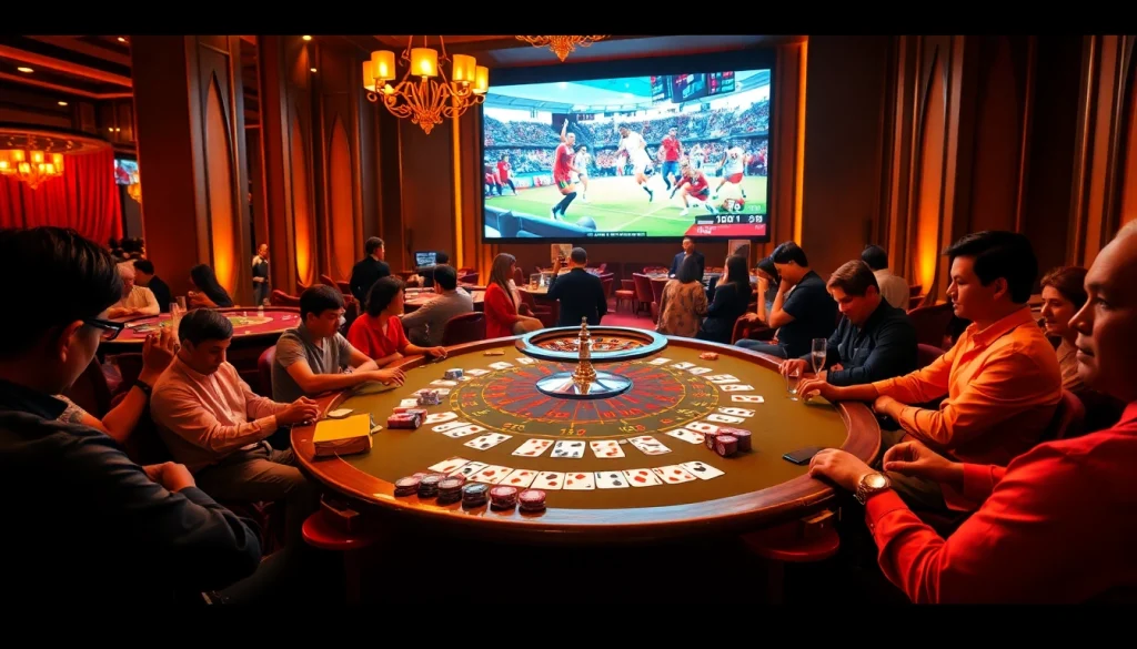 Vao luoi tv showcases thrilling gaming highlights in a luxurious casino setting.