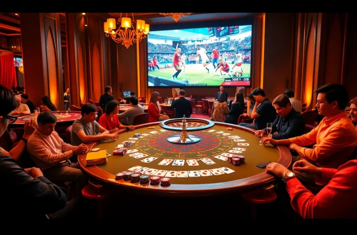Vao luoi tv showcases thrilling gaming highlights in a luxurious casino setting.