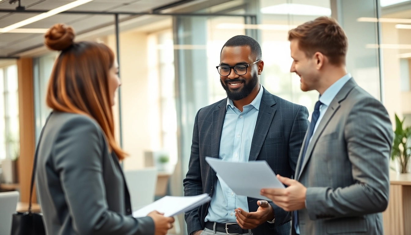 Headhunter Schweiz im Gespräch mit einem Kandidaten in einem modernen Büro.