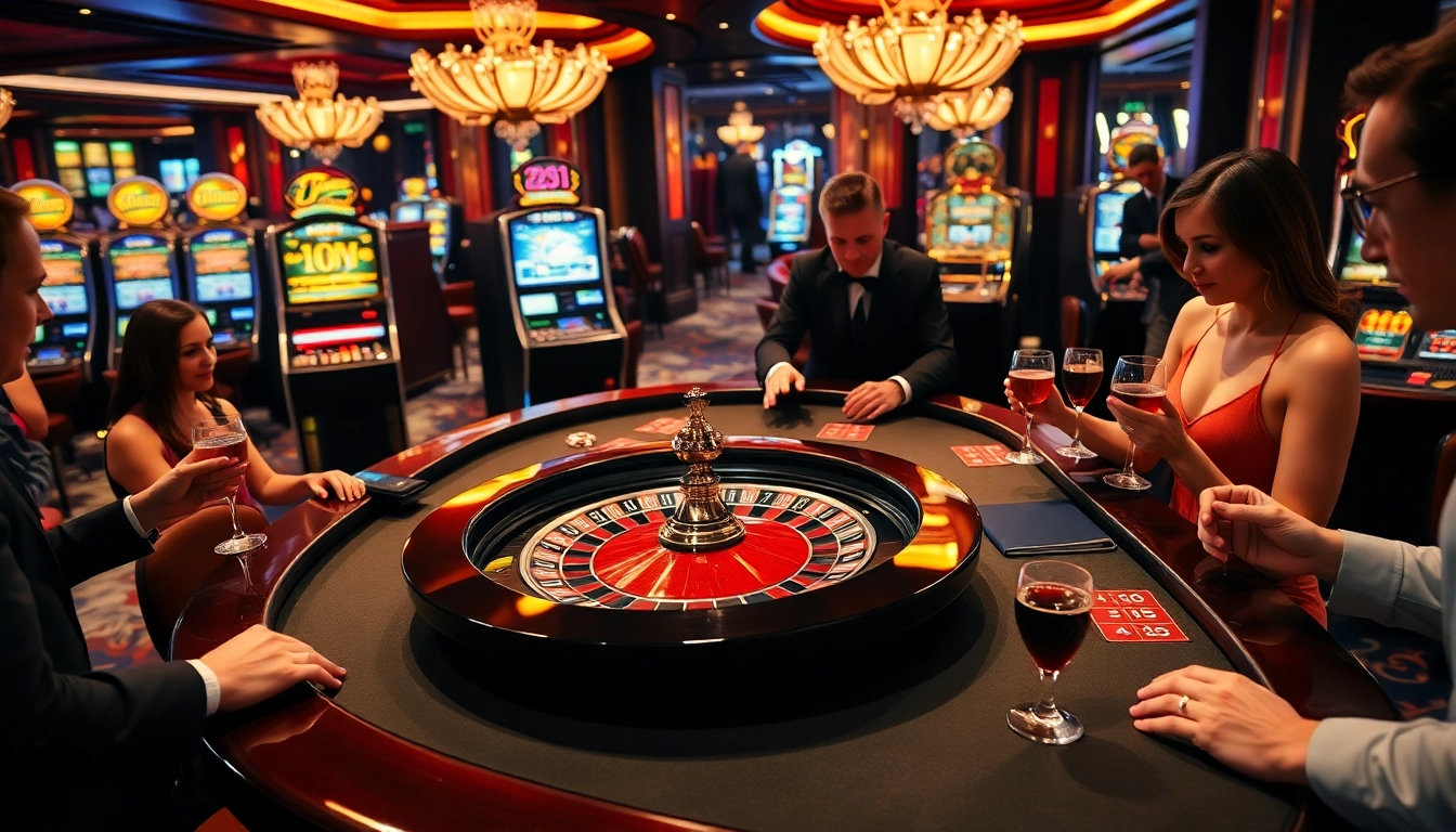 GASV388 gamblers placing bets at a luxury casino roulette table with excitement.