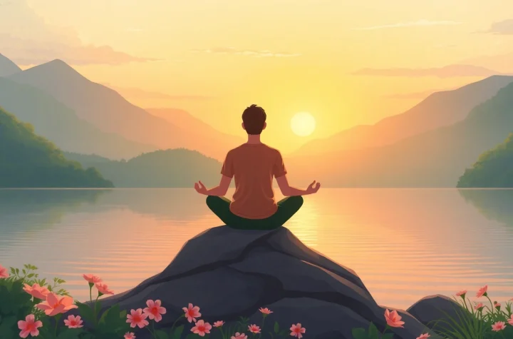 Promote emotional wellbeing through meditation in a peaceful nature setting.